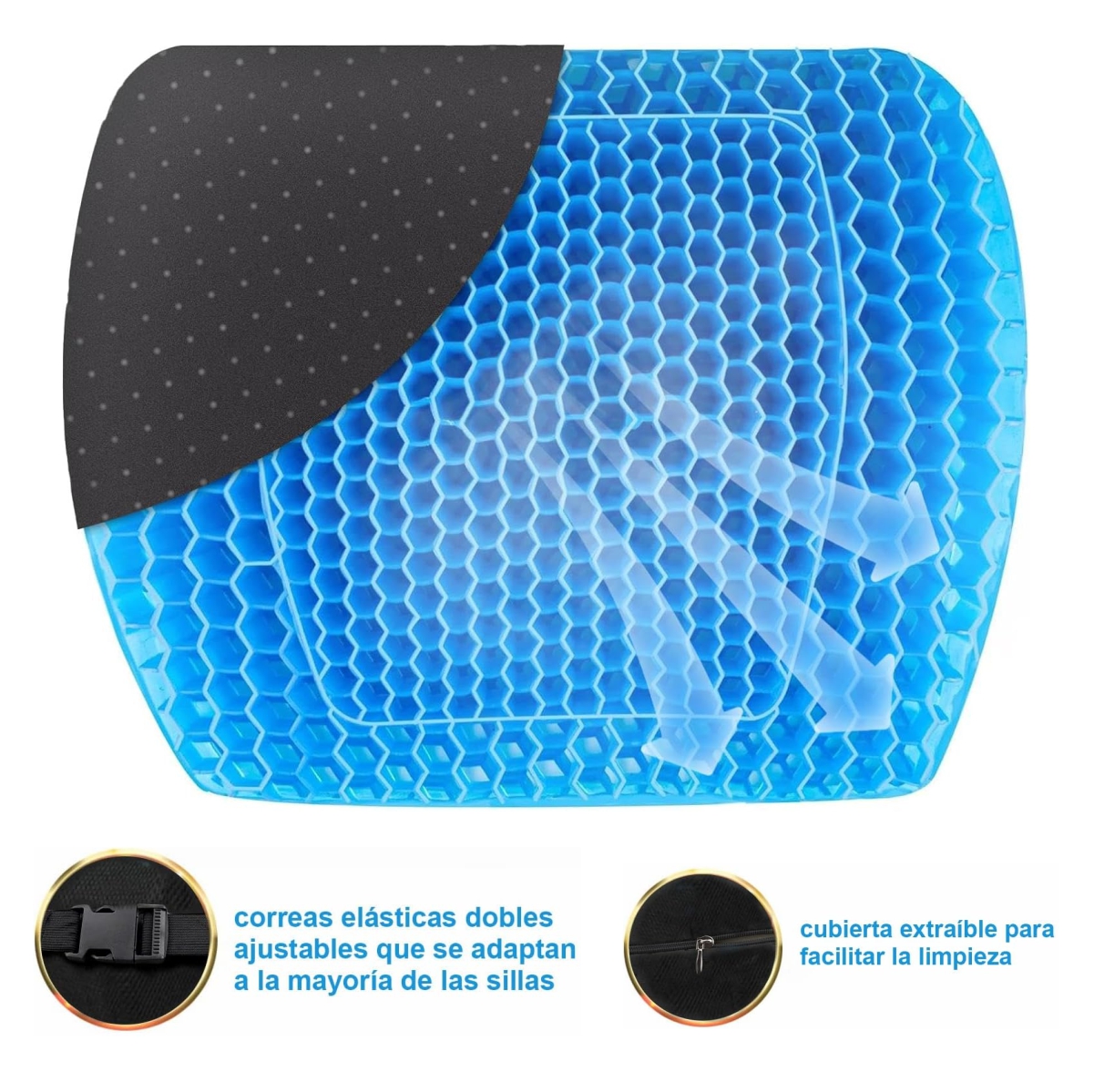 Miniatura 3 de Cojin Gel Soporte Espaldar Con funda